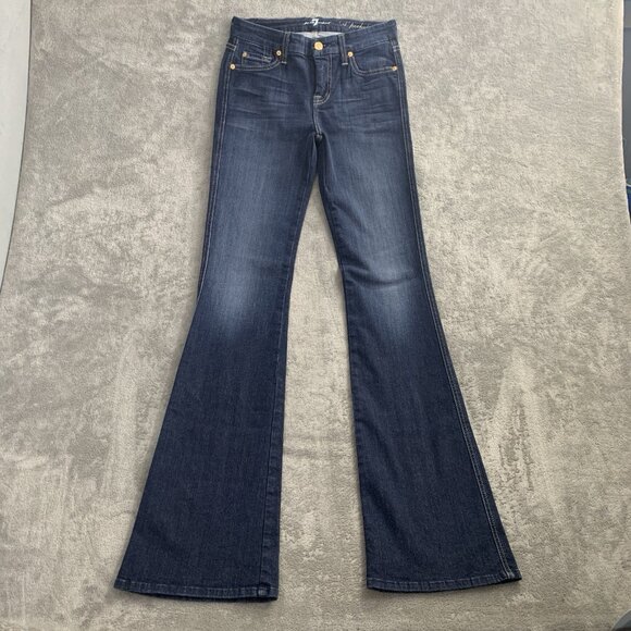 7 for all Mankind "A" Pocket Jeans Womens 26x33”Blue Denim Bootcut Low Rise Y2K - Picture 3 of 14